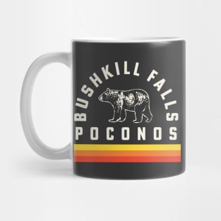 Bushkill Falls Poconos Pennsylvania Souvenir Bear Retro Vintage Stripes Mug